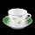 Hutschenreuther Medley Summerdream Coffee Cup & Saucer with Inner Circle Green