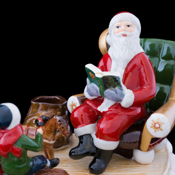 Villeroy & Boch Christmas Toys SANTA ON SILLÓN Caja de Música Estatuilla  #6636 Caja como